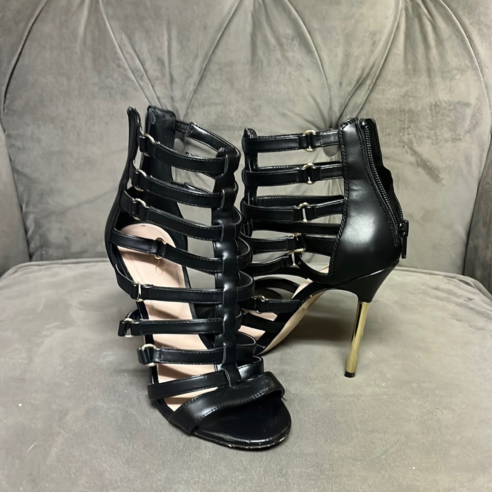 Black gladiator stiletto heels Aldo